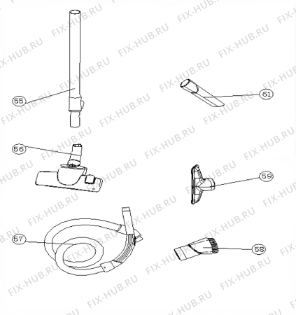 Взрыв-схема пылесоса Zanussi ZAN7361 - Схема узла Accessories